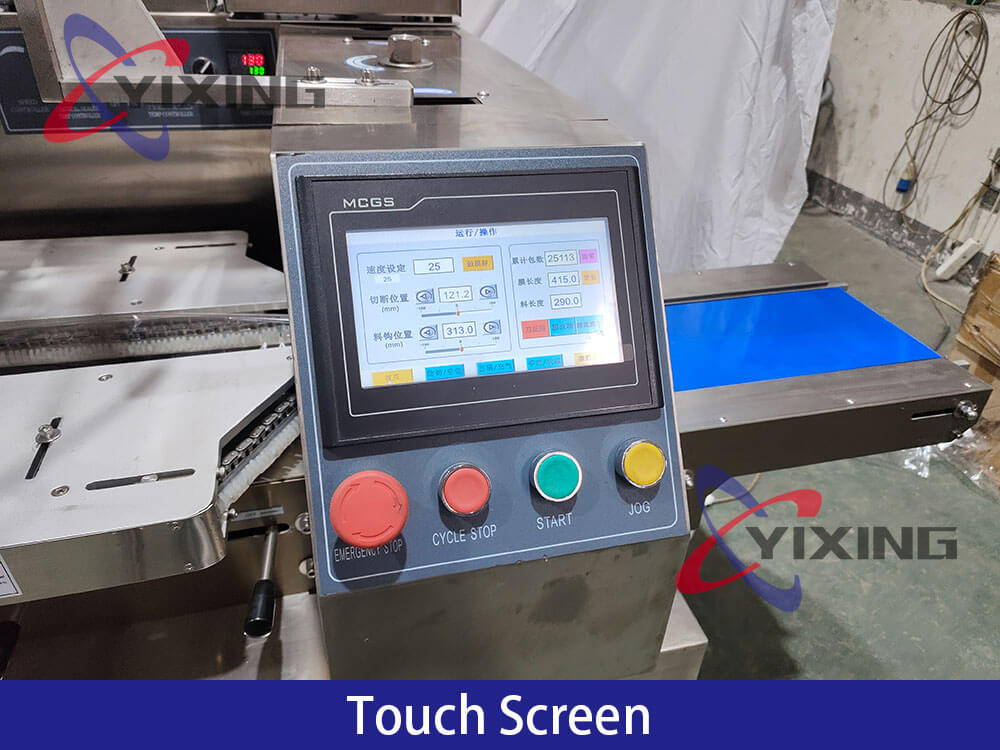 3-axis Servo Flow Wrap Packing Machine Touch Screen