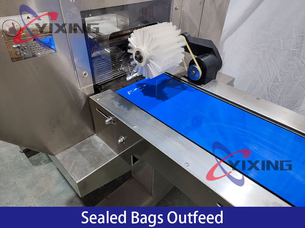 3-axis Servo Flow Wrap Packing Machine Sealed Bags Outfeed